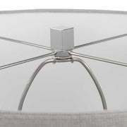 Uttermost Keokee Polished Steel Floor Lamp With Taupe Linen