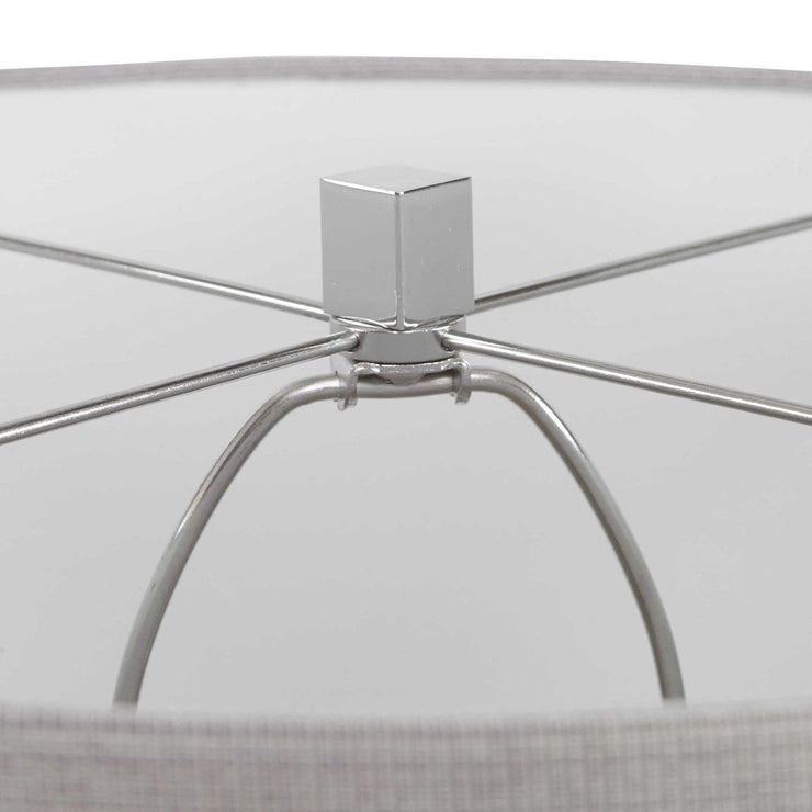 Uttermost Keokee Polished Steel Floor Lamp With Taupe Linen