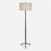 Uttermost Ivor Cast Iron Floor Lamp With Beige Linen Shade