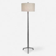 Uttermost Ivor Cast Iron Floor Lamp With Beige Linen Shade