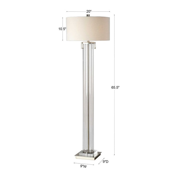 Uttermost Monette Acrylic Floor Lamp With Off-White Linen