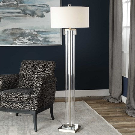 Uttermost Monette Acrylic Floor Lamp With Off-White Linen