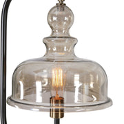 Uttermost Elieser Floor Lamp With Amber Glass Shade