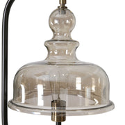 Uttermost Elieser Floor Lamp With Amber Glass Shade