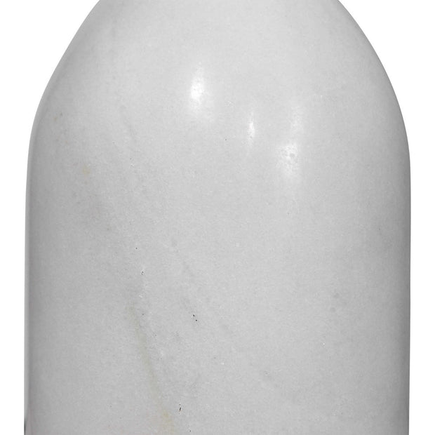 Uttermost Minette Antiqued Brass and White Marble Floor Lamp With Linen Shade