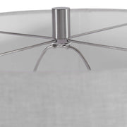 Uttermost Savin Glossy Gray Glazed Ceramic Table Lamp With Linen Shade