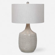 Uttermost Felipe Light Gray Ceramic Table Lamp With Linen Shade