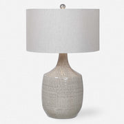 Uttermost Felipe Light Gray Ceramic Table Lamp With Linen Shade