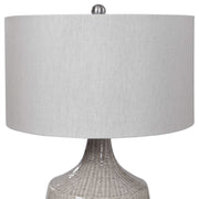 Uttermost Felipe Light Gray Ceramic Table Lamp With Linen Shade