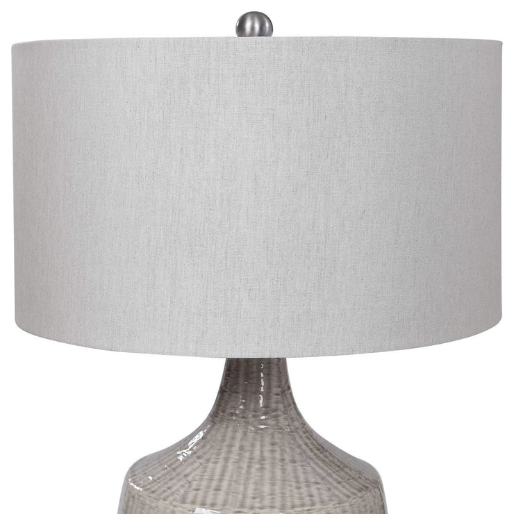 Uttermost Felipe Light Gray Ceramic Table Lamp With Linen Shade