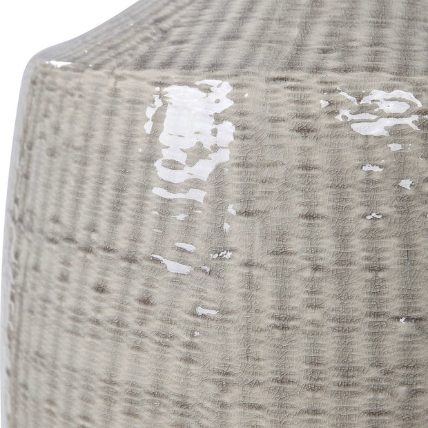 Uttermost Felipe Light Gray Ceramic Table Lamp With Linen Shade