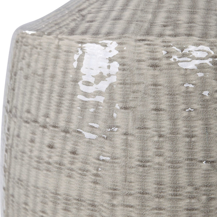 Uttermost Felipe Light Gray Ceramic Table Lamp With Linen Shade