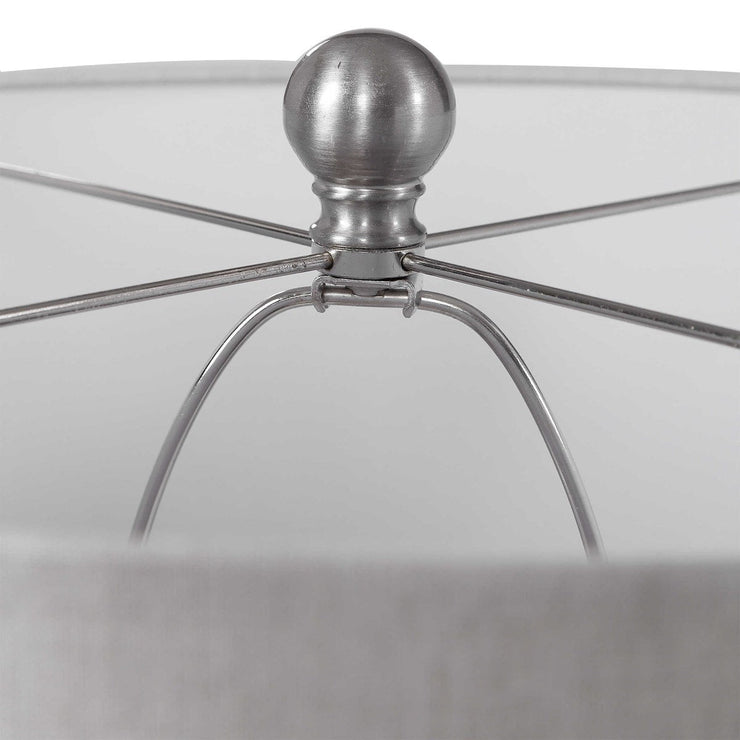 Uttermost Felipe Light Gray Ceramic Table Lamp With Linen Shade