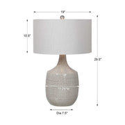 Uttermost Felipe Light Gray Ceramic Table Lamp With Linen Shade