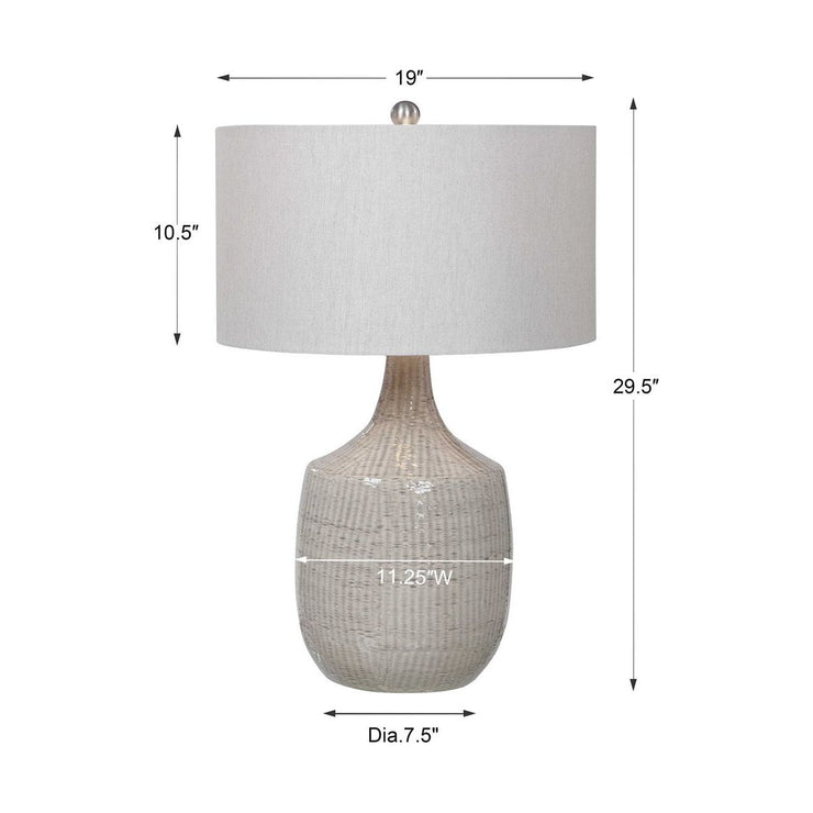 Uttermost Felipe Light Gray Ceramic Table Lamp With Linen Shade