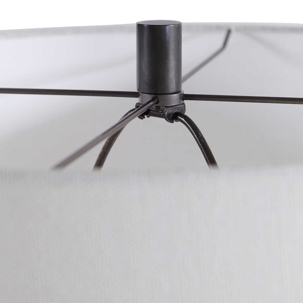 Uttermost Alita Aged Rust Black Table Lamp With White Linen Shade