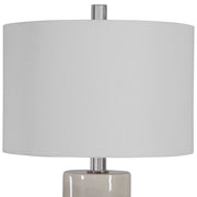Uttermost Zesiro Gray Glazed Ceramic Table Lamp With White Linen Shade