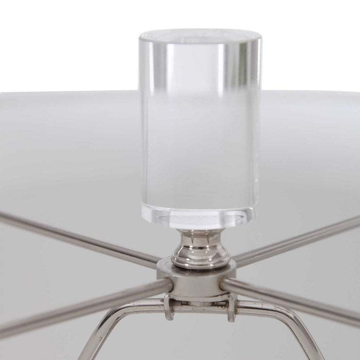 Uttermost Zesiro Gray Glazed Ceramic Table Lamp With White Linen Shade