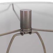 Uttermost Khalio Aged Gunmetal Fluted Table Lamp With White Linen Shade