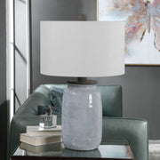 Uttermost Dimitri Light Blue Crackle Glazed Ceramic Table Lamp With Linen Shade