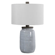 Uttermost Dimitri Light Blue Crackle Glazed Ceramic Table Lamp With Linen Shade