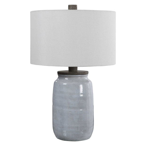 Uttermost Dimitri Light Blue Crackle Glazed Ceramic Table Lamp With Linen Shade