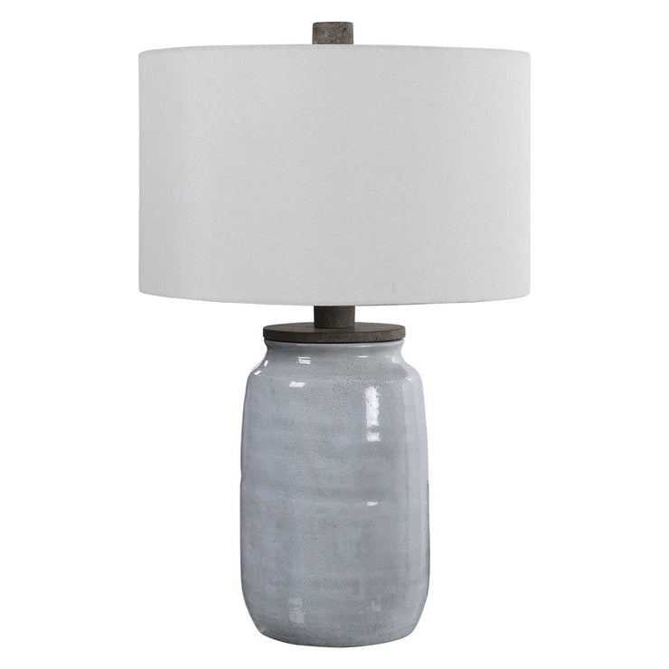 Uttermost Dimitri Light Blue Crackle Glazed Ceramic Table Lamp With Linen Shade