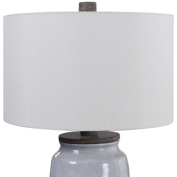 Uttermost Dimitri Light Blue Crackle Glazed Ceramic Table Lamp With Linen Shade