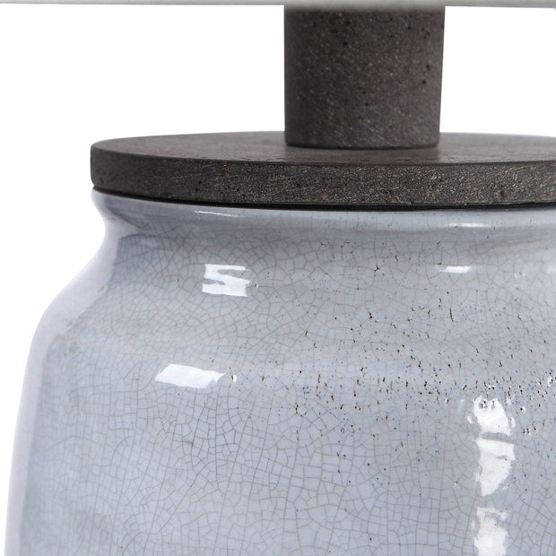 Uttermost Dimitri Light Blue Crackle Glazed Ceramic Table Lamp With Linen Shade