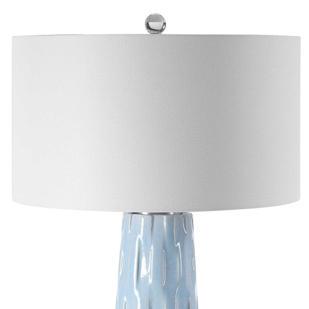 Uttermost Brienne Light Powder Blue Ceramic Table Lamp With White Linen Shade
