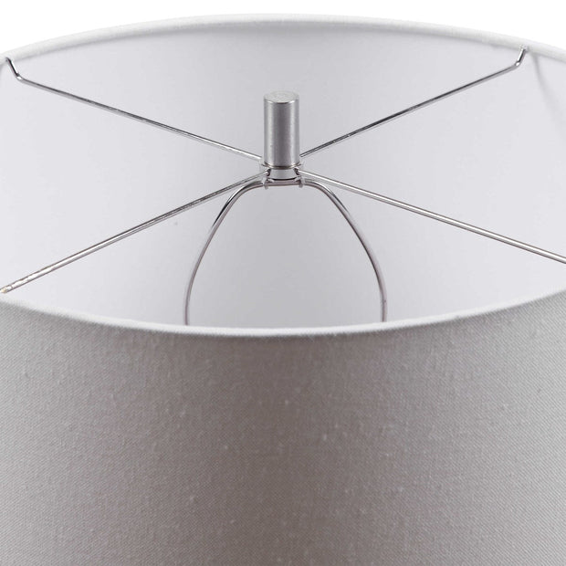 Uttermost Sedna Blue Ceramic Table Lamp With White Linen Shade