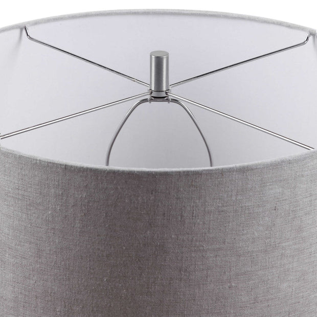Uttermost Magellan Indigo Blue Glazed Ceramic Table Lamp With Linen Shade