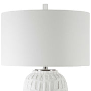 Uttermost Caelina Aged White Textured Ceramic Table Lamp With Linen Shade
