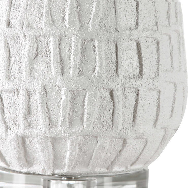 Uttermost Caelina Aged White Textured Ceramic Table Lamp With Linen Shade