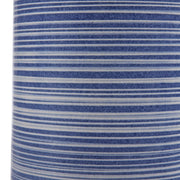 Uttermost Montauk White and Indigo Blue Striped Ceramic Table Lamp With Linen Shade