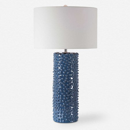 Uttermost Ciji Indigo Blue Table Lamp With White Shade