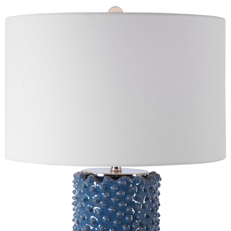 Uttermost Ciji Indigo Blue Table Lamp With White Shade