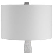 Uttermost Apollo Off-White, Light Gray and Taupe Textured Table Lamp With White Linen Drum Shade