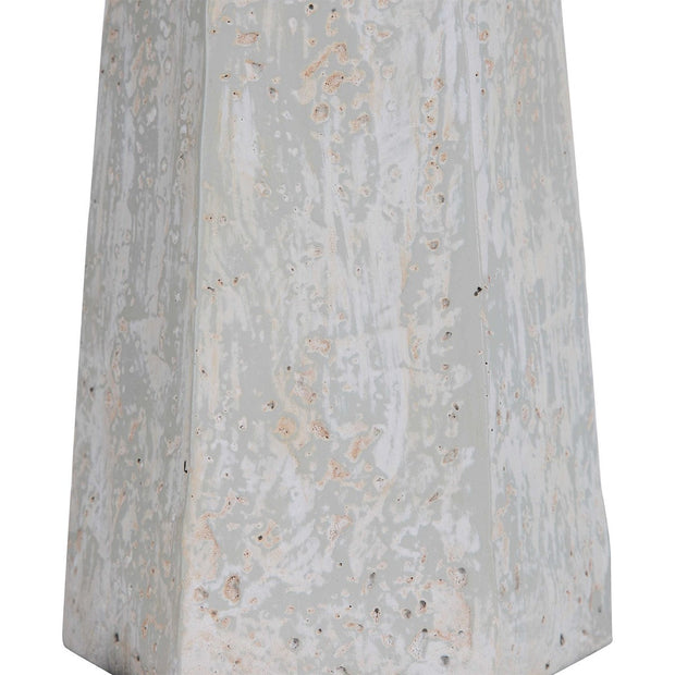 Uttermost Apollo Off-White, Light Gray and Taupe Textured Table Lamp With White Linen Drum Shade