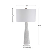 Uttermost Apollo Off-White, Light Gray and Taupe Textured Table Lamp With White Linen Drum Shade