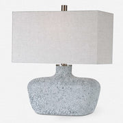 Uttermost Matisse Blue Glass Table Lamp With Gray Linen Shade