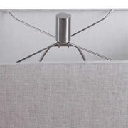 Uttermost Matisse Blue Glass Table Lamp With Gray Linen Shade