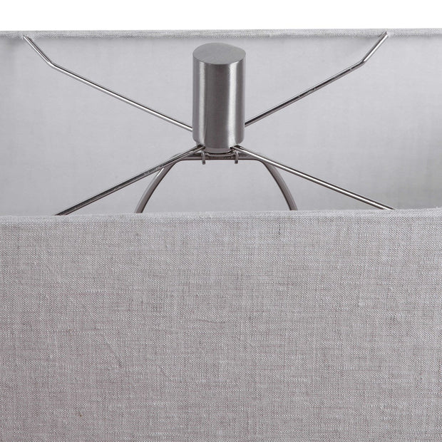 Uttermost Matisse Blue Glass Table Lamp With Gray Linen Shade