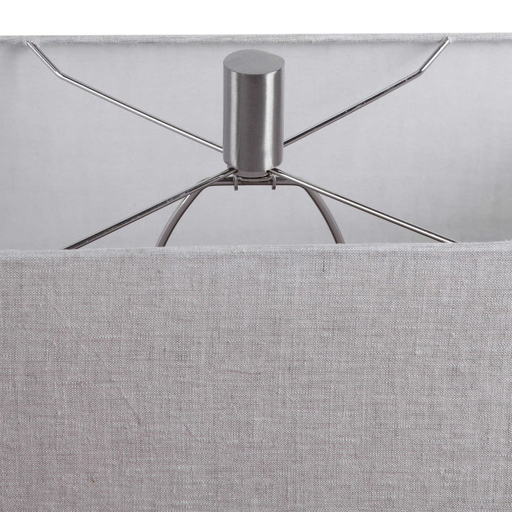 Uttermost Matisse Blue Glass Table Lamp With Gray Linen Shade