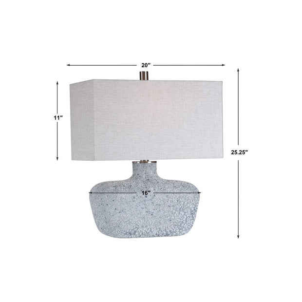 Uttermost Matisse Blue Glass Table Lamp With Gray Linen Shade
