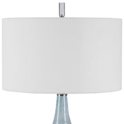 Uttermost Rialta Aqua Crackled Glaze Ceramic Table Lamp With White Linen