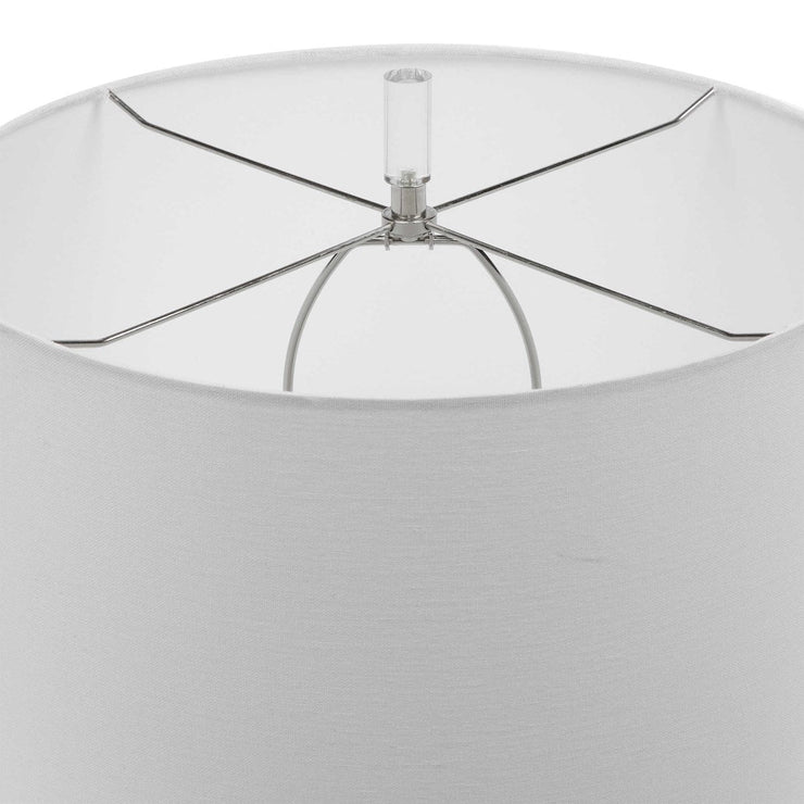 Uttermost Rialta Aqua Crackled Glaze Ceramic Table Lamp With White Linen