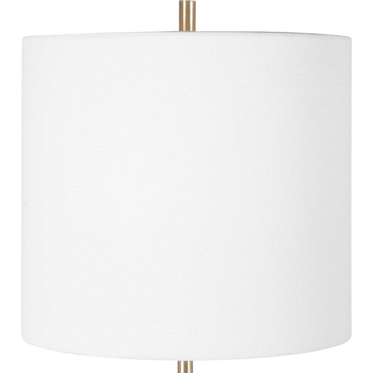 Uttermost Eloise White Marble Table Lamp With Linen Shade