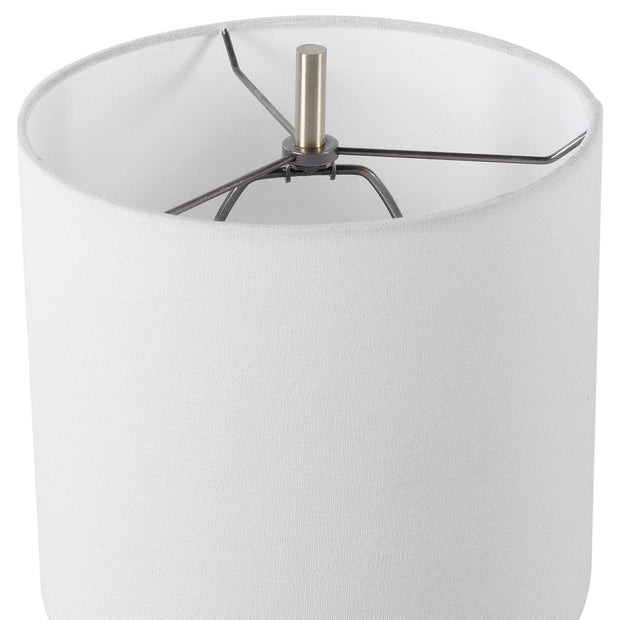 Uttermost Eloise White Marble Table Lamp With Linen Shade