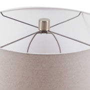 Uttermost Callais Crackled Aqua Blue Glaze Ceramic Table Lamp With Light Beige Linen Shade